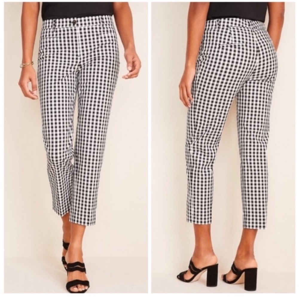 Ann Taylor Curvy Fit Gingham Plaid Ankle Pant Size 6